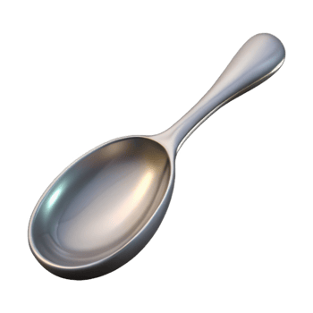 serene rustic Silver Spoon Top View Cutout Transparent Background premium png