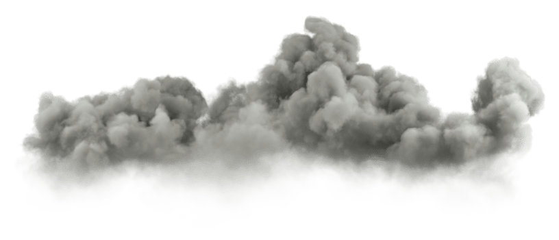 Mystic darkness clouds pollution cutout on transparent backgrounds 3d render png