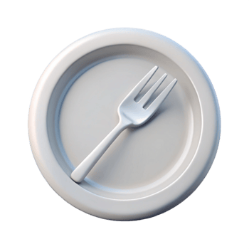 impressive modern Simple White Plate with Fork Transparent Background genuine png