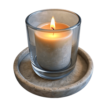 stunning abstract Single Candle in Glass Holder Isolated Element exclusive png