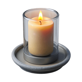 stunning minimalist Single Candle in Glass Holder Isolated Element high resolution png