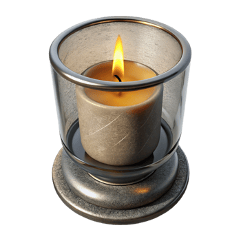 beautiful traditional Single Candle in Glass Holder Isolated Element original png