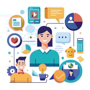 Comprehensive Conversion Marketing Concept with Flat Icons and Elements vector