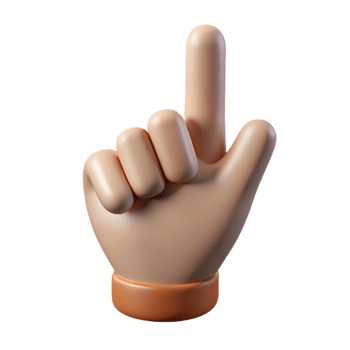 serene classic Single Hour Hand Pointing Upward Cutout Transparent Background genuine png