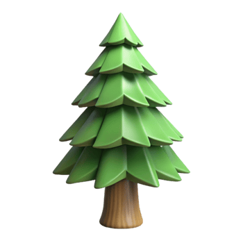 beautiful creative Single Pine Tree Forest Scene Isolated original png