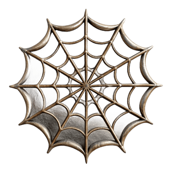 stunning modern Spiderweb Silhouette Cutout with Delicate Lines premium png