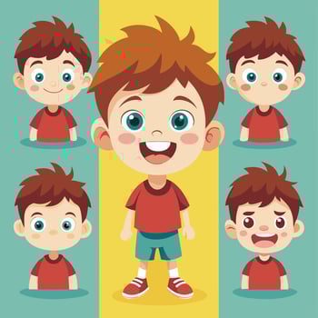 Adorable Moments Captured A Collection of Pictures of a Child with Different Emotions vector