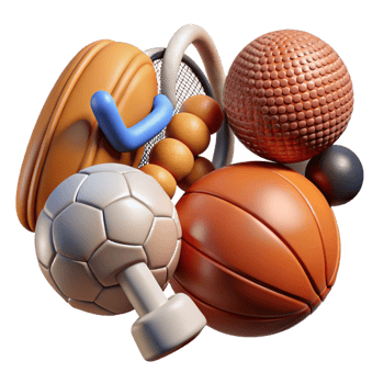 impressive creative Sports Equipment Various Items Cutout detailed png