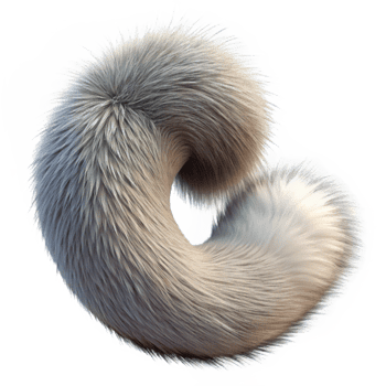 elegant modern Squirrel Tail Closeup Transparent Background Fur Texture high quality png