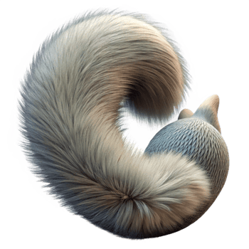 magnificent rustic Squirrel Tail Detail Transparent Background Fur Texture detailed png
