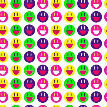 Bright playful cute pattern with funny faces png