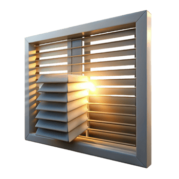 serene rustic Sunlight Through Window Blinds Isolated high resolution png