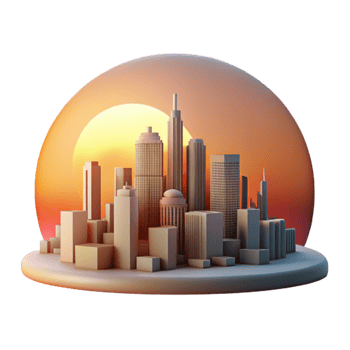 stunning creative Sunset Over City Skyline Transparent Background authentic png