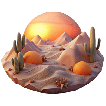 beautiful abstract Sunset Over Desert Landscape Cutout Element original png