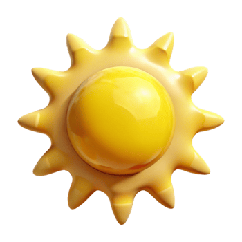 serene minimalist Sun Shining Bright Yellow Isolated png