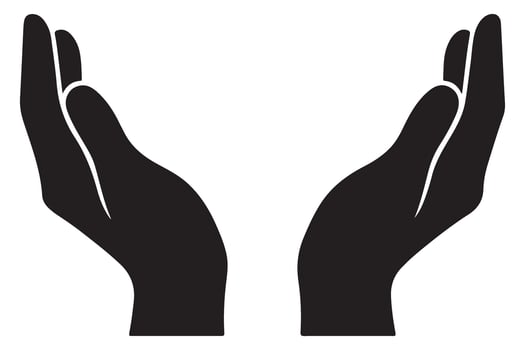 Supportive hands illustration representing care love kindness and protection vector