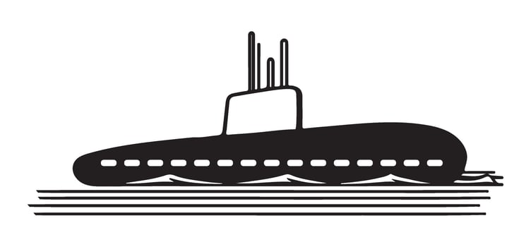 Submarine Underwater Vessel Illustration for Maritime Exploration vector