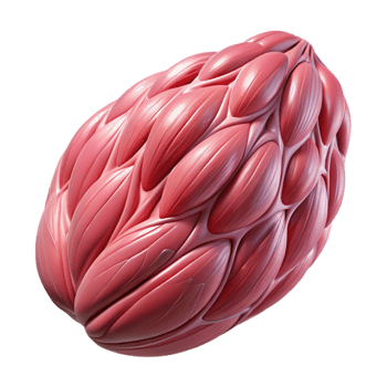 stunning minimalist Synthetic Muscle Tissue Close Up Transparent Background detailed png