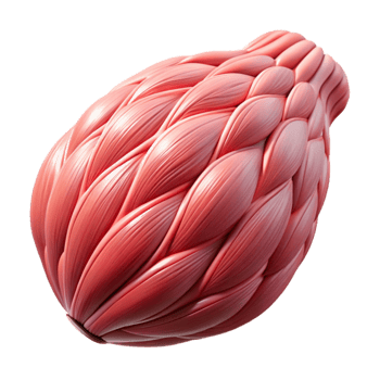 serene rustic Synthetic Muscle Tissue Close Up Transparent Background original png