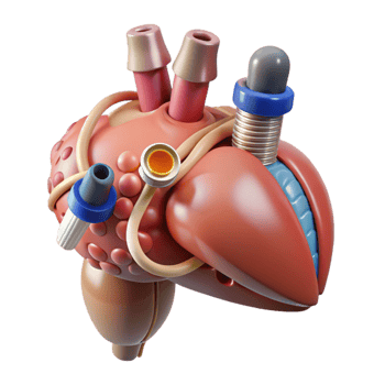 impressive modern Synthetic Organ Replacement Procedure Illustration Transparent Background high quality png