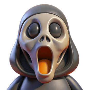 extraordinary traditional Synthetic Scream Isolated with Glowing Eyes detailed png