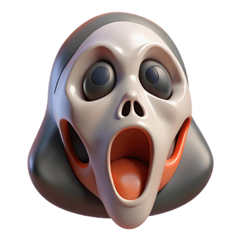 serene classic Synthetic Scream Isolated with Glowing Eyes original png