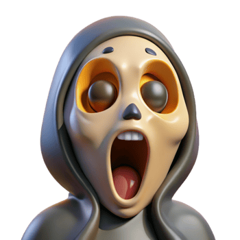 magnificent modern Synthetic Scream Isolated with Glowing Eyes premium png