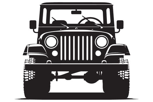 Front View Jeep Silhouette Illustration for Off Road Adventures vector
