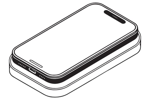 Cell phone on wireless charger technology illustration vector
