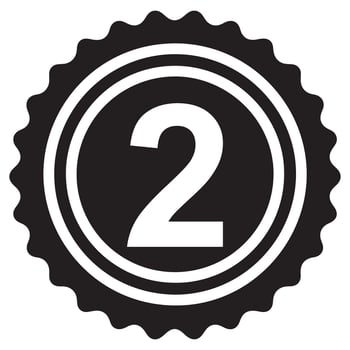 Number Two Award Badge Silhouette Achievement and Ranking vector