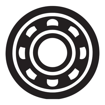 Precision Ball Bearing Silhouette Illustration for Mechanics vector