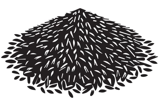 Pile of rice grain silhouette illustration for food related design vector