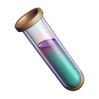 extraordinary abstract Synthetic Test Tube Liquid Sample Transparent Background high resolution png