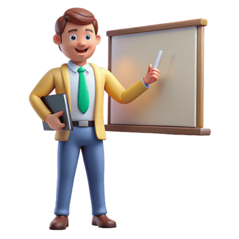 elegant modern Teacher Giving Presentation Brightly Lit Cutout original png