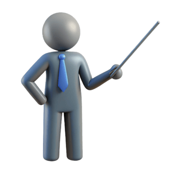 vibrant artistic Teacher with Pointer Stick Silhouette Isolated high resolution png