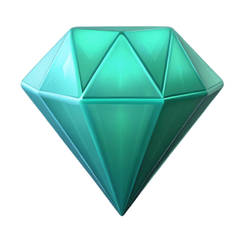 impressive contemporary Teal Diamond Icon Isolated on Transparent Background original png