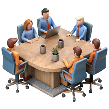 stunning rustic Team Meeting in Conference Room Cutout png