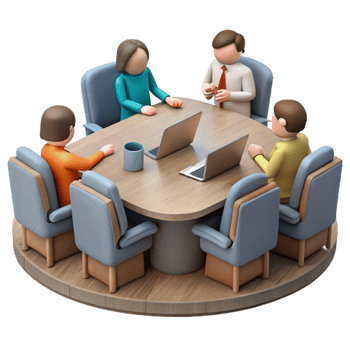 serene creative Team Meeting in Conference Room Cutout original png