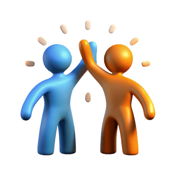 serene modern Teamwork High Five Silhouette Cutout with Bright Background high quality png