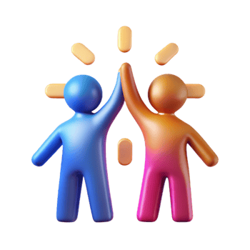 elegant rustic Teamwork High Five Silhouette Cutout with Bright Background detailed png