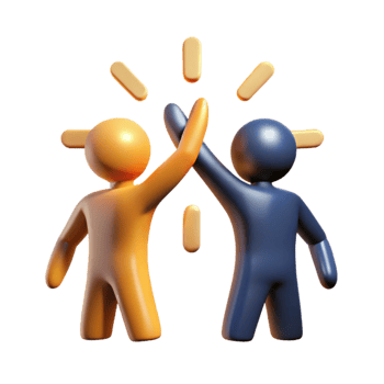 beautiful abstract Teamwork High Five Silhouette Cutout with Bright Background authentic png