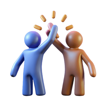 impressive vintage Teamwork High Five Silhouette Cutout with Bright Background png