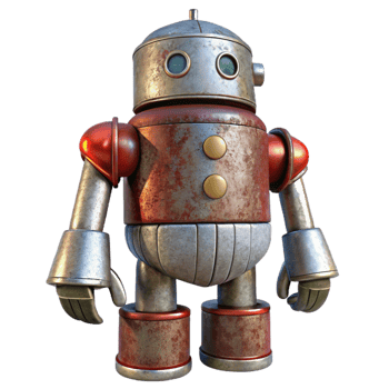 dramatic creative Tin Can Robot Back View Cutout original png
