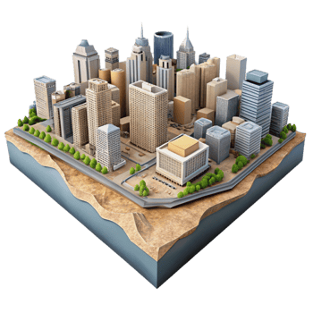 stunning abstract Transforming Urban Fabric Cutout Adaptive Cityscape high resolution png