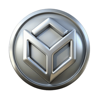 serene modern Transhumanist Logo with Silver Sheen Transparent Background original png
