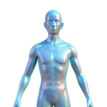 stunning rustic Translucent Human Figure with Energy Flow Cutout genuine png