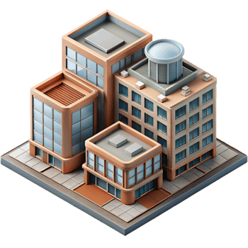 dramatic vintage Urban Building Complex Top View Transparent Background premium png