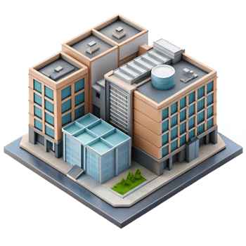 serene abstract Urban Building Complex Top View Transparent Background genuine png