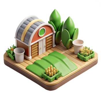 vibrant abstract Urban Farm Design Element Isolated with Agricultural Features genuine png