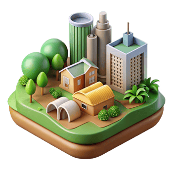 dramatic classic Urban Farming Illustration Cutout with Simplified Design premium png